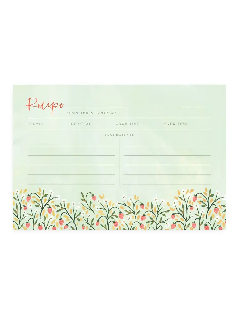 Strawberry Meadow Illustrated Recipe Cards 1