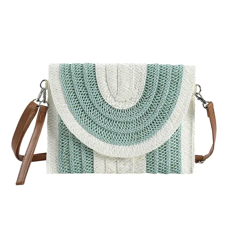 Striped Straw Crossbody Bag 3