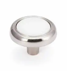 Style Selections Dual-Finish Cabinet Knob – 1-7/32", Satin Nickel & Porcelain White 1