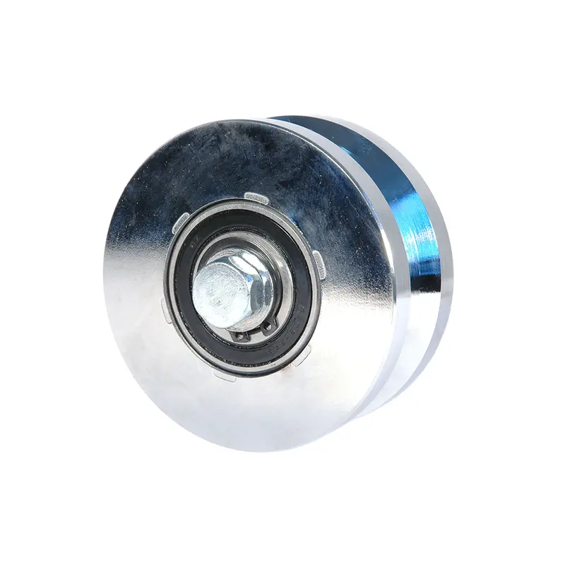 Super-Heavy-Duty Chrome-Plated Steel V-Groove Wheel — 3,000 Lb Load Rating 1