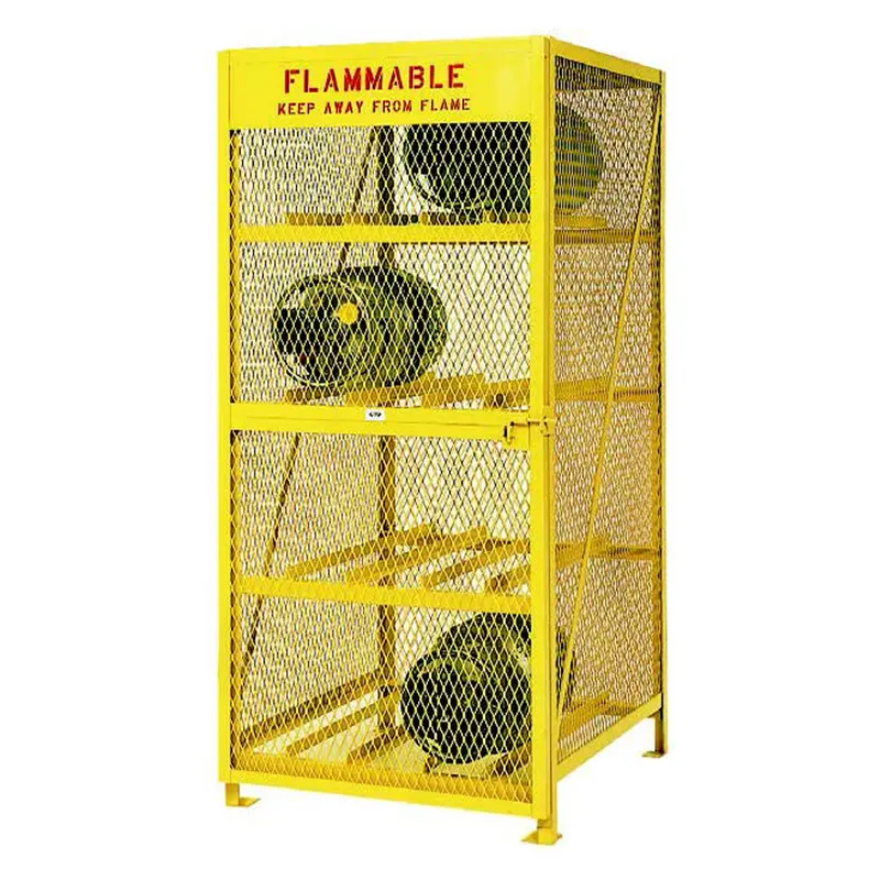 Tamper-Resistant Flammable Gas Cylinder Storage Cabinet — Safety Yellow, Osha-Certified 1