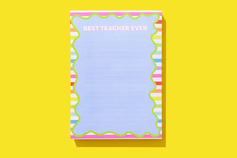 Teacher Appreciation Notepad: 'Best Teacher Ever' Theme 1