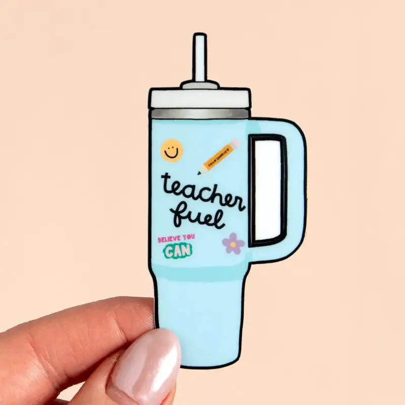 'Teacher Fuel' Tumbler Decal For Educators 1