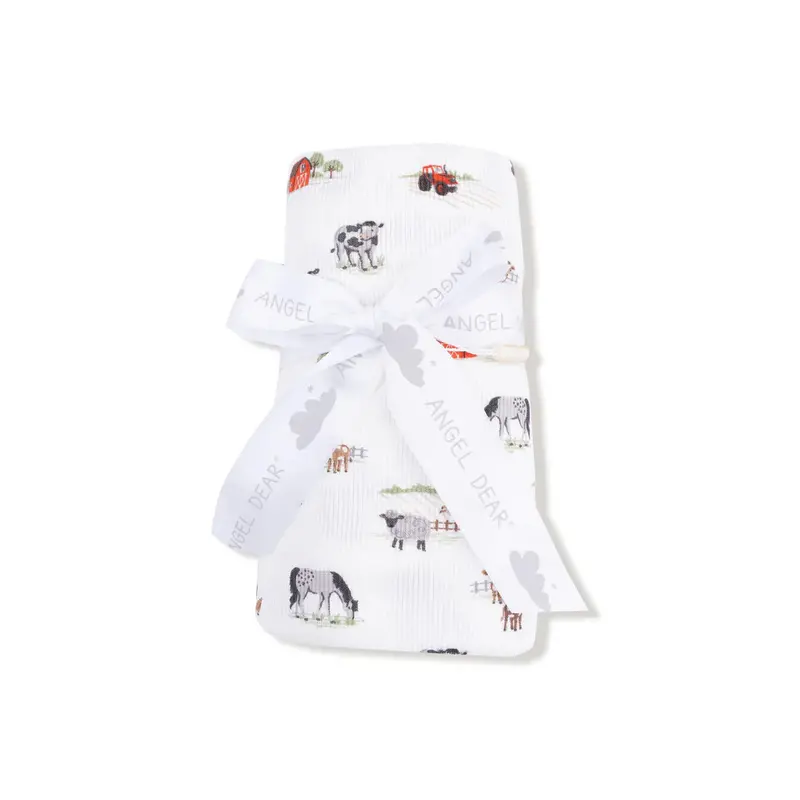 Textured Little Farm Ribbed Swaddle Blanket 1