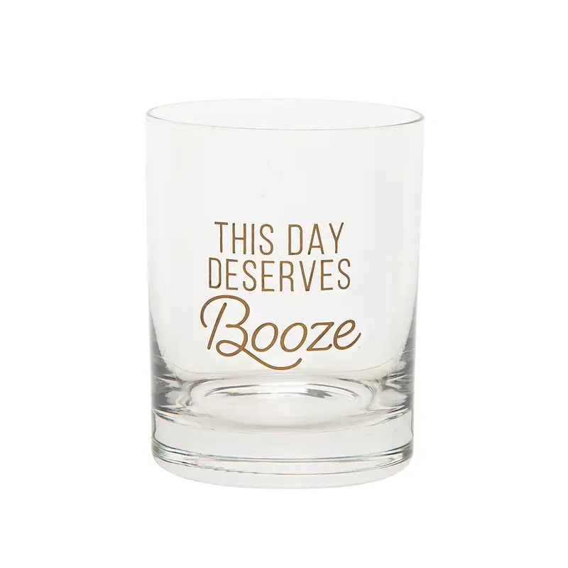 This Day Deserves Booze – Etched Rocks Glass Set 1