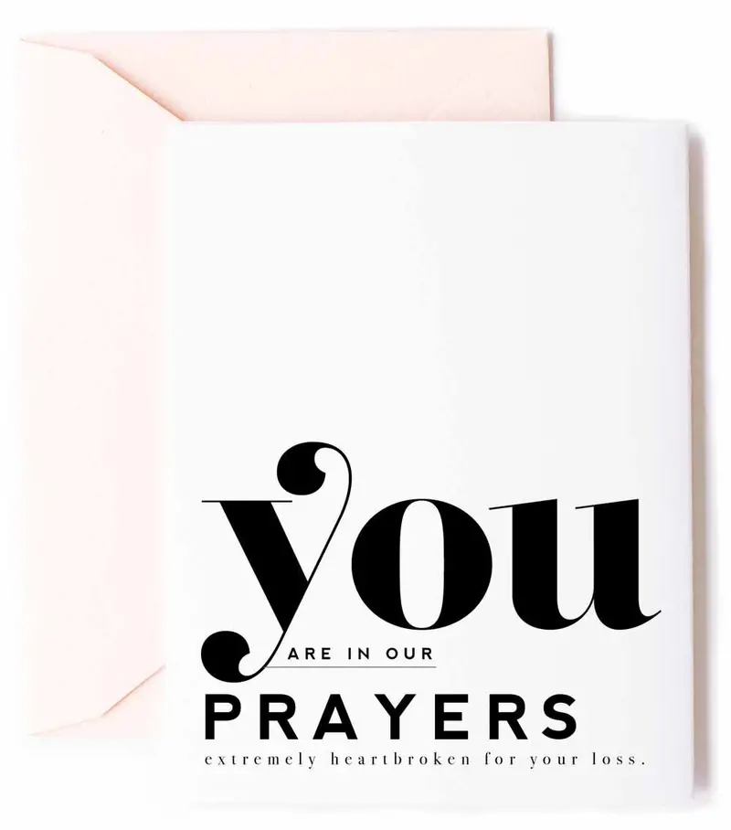 Thoughtful Sympathy Card – 'You Are In Our Prayers' 1