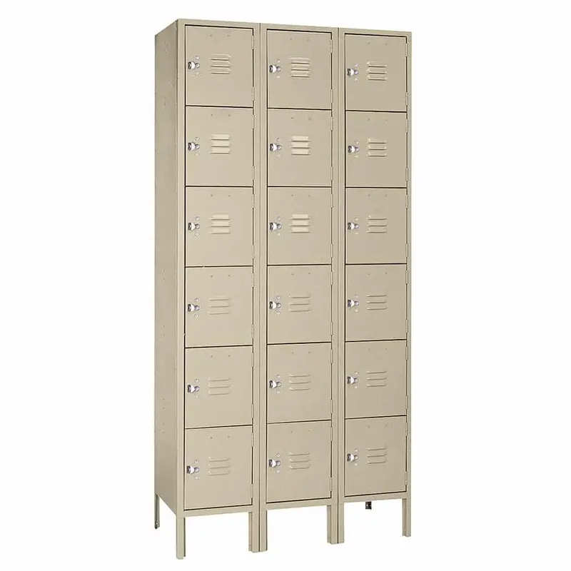Three-Column 12"W × 12"D × 78"H Standard Six-Tier Metal Locker 1
