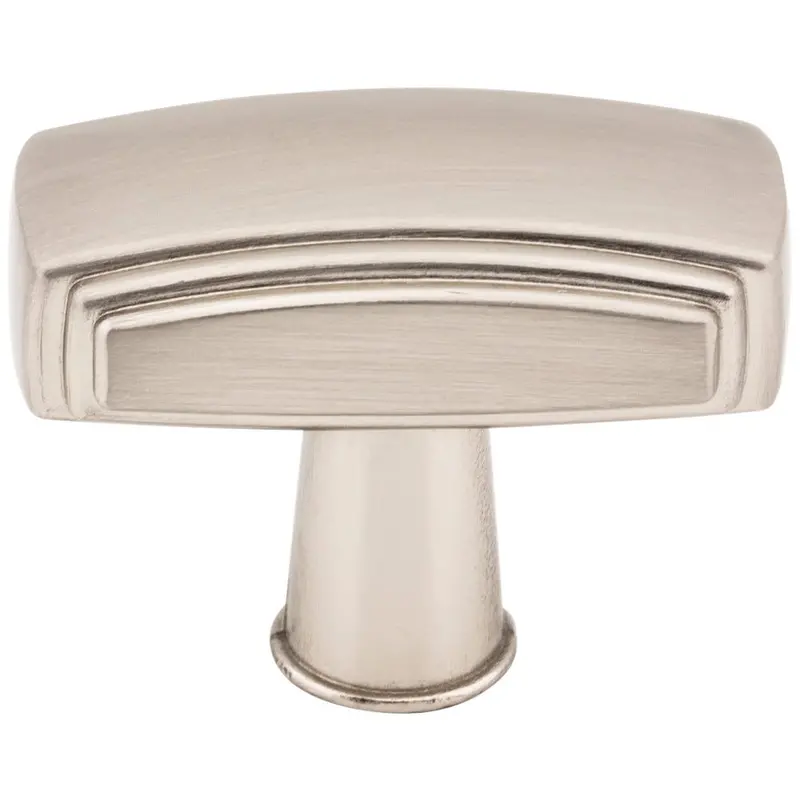 Tomlin Delgado Satin Nickel Rectangle Cabinet Knob – 1.5625" Overall Length 1