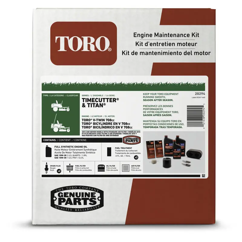 Toro V-Twin Engine Maintenance Kit – 20294 Full-Service Pack 1