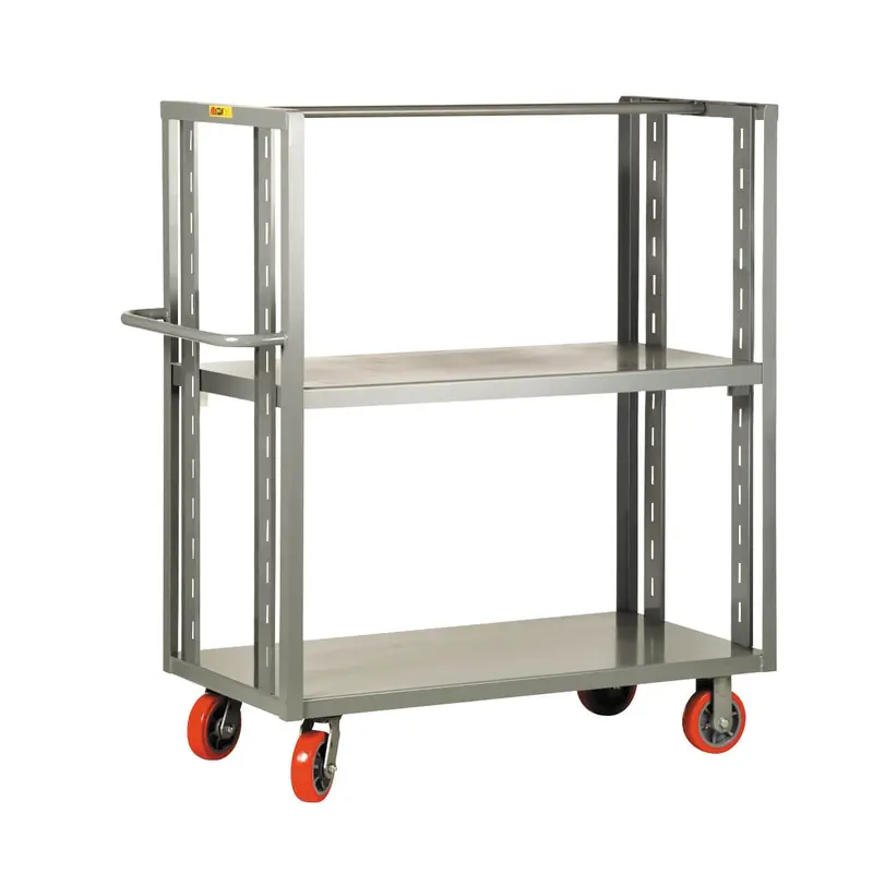 Two-Sided Adjustable Shelf Cart With Open-Angle End Supports 1