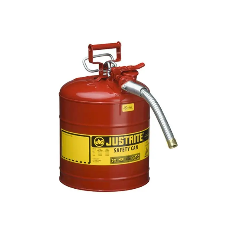 Type Ii Accuflow Stainless-Steel Safety Can — 5-Gallon, Red, 1-Inch Hose, Flame Arrestor 1