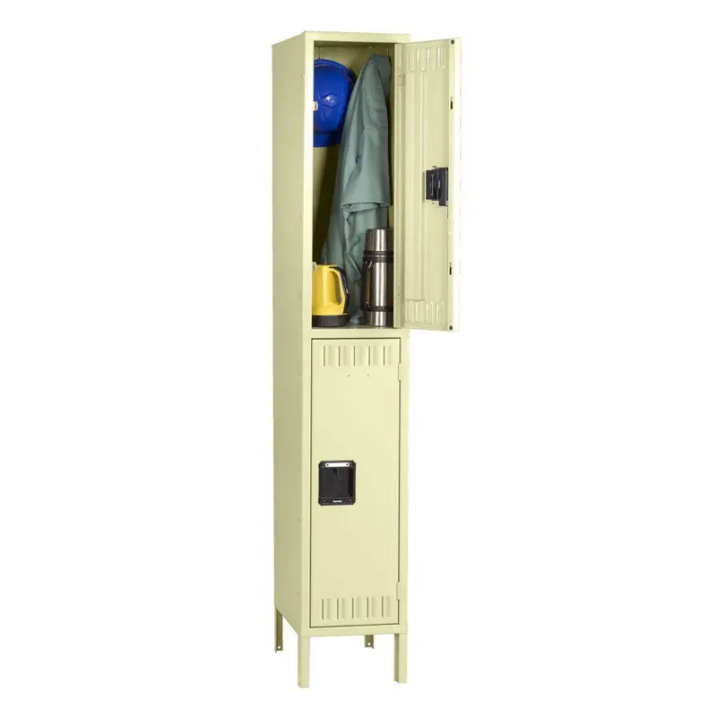 Unassembled Double-Tier Locker: 15"W × 18"D × 66"H, Single-Width With Legs 1