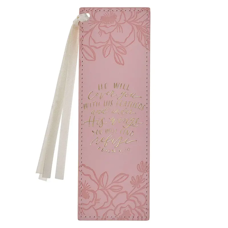 Under His Wings Soft-Touch Faux Leather Bookmark 1