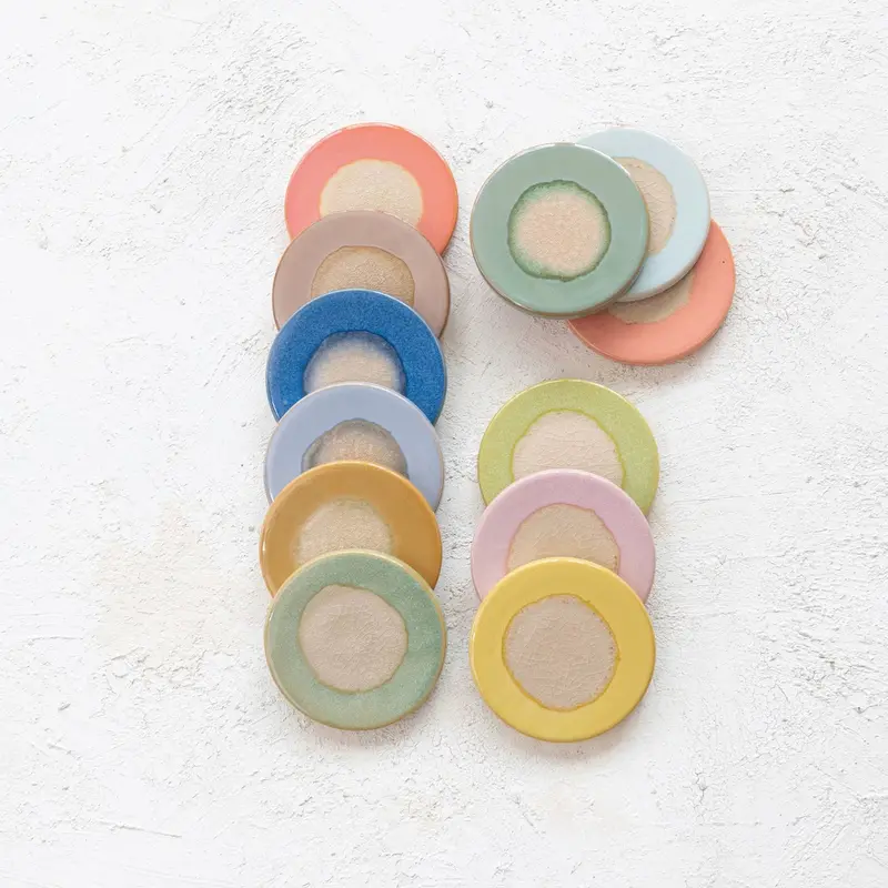 Vibrant Hand-Thrown Stoneware Trivet With Glazed Surface 1