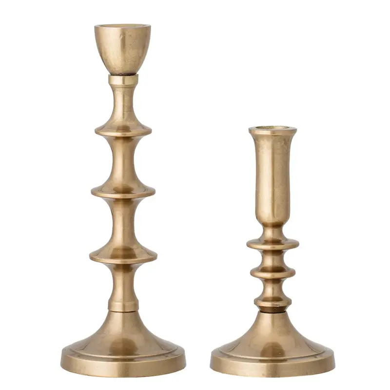 Vintage-Inspired Gold Taper Candle Holder 1