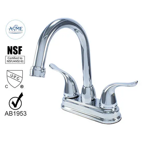 Wasserman 14156063 High-Arc Dual-Handle Hybrid Metal Deck Faucet With Pop-Up Assembly 1