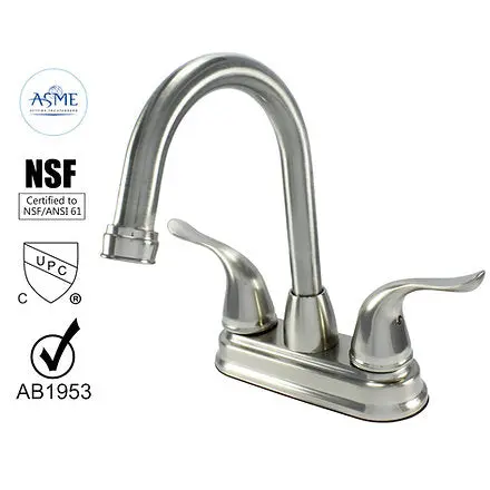 Wasserman 14156163 High-Arc Pop-Up Deck Faucet – Dual-Handle Hybrid Metal Construction 1