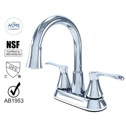 Wasserman 14167063 Led Hybrid Metal Deck Faucet – Dual-Handle, Washerless Design 1