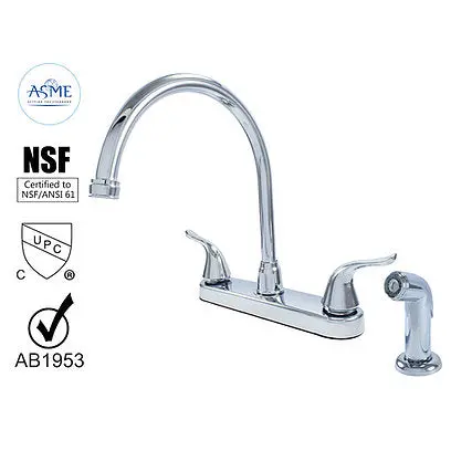 Wasserman 23073024 High-Arc Double-Handle Washerless Kitchen Faucet With Spray 1