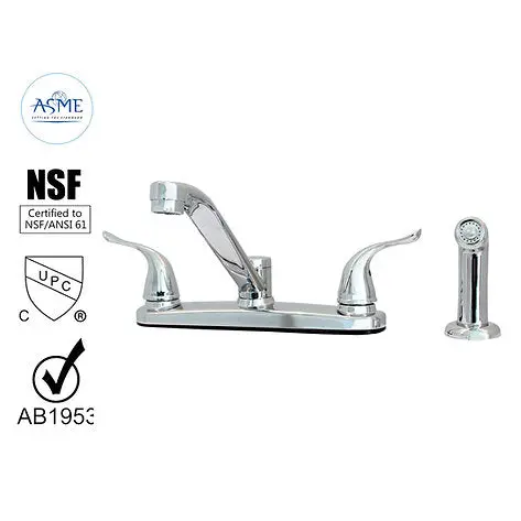 Wasserman Hybrid Metal Deck Faucet – Low-Arc Spout With Dual Lever Handles 1