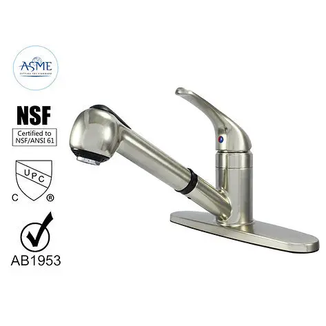 Wasserman Hybrid Metal Deck-Mount Pull-Out Kitchen Faucet – Single-Handle Design (Model 61186143) 1