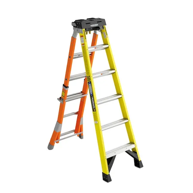 Werner Leansafe X5 Fiberglass Multi-Position Ladder – 14-Foot Reach, Type 1Aa Heavy-Duty (375 Lbs) 1