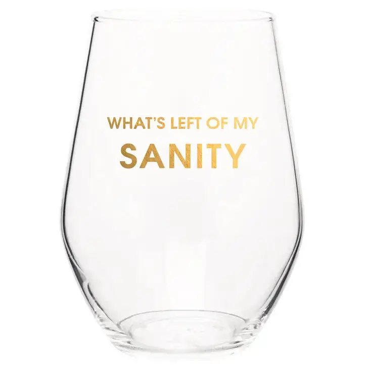 'What'S Left Of My Sanity' Humorous Wine Glass 1