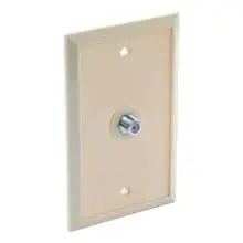 White Single-Coaxial Wall Outlet For Tv And Internet Connections 1