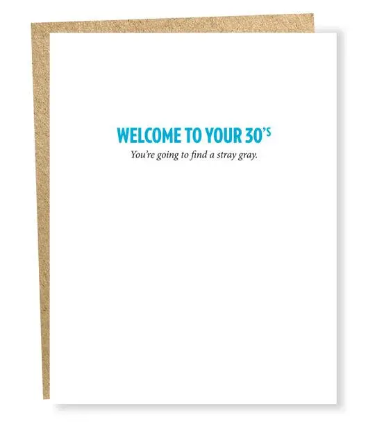 Witty 30Th Birthday Card With Gray Hair Humor 1