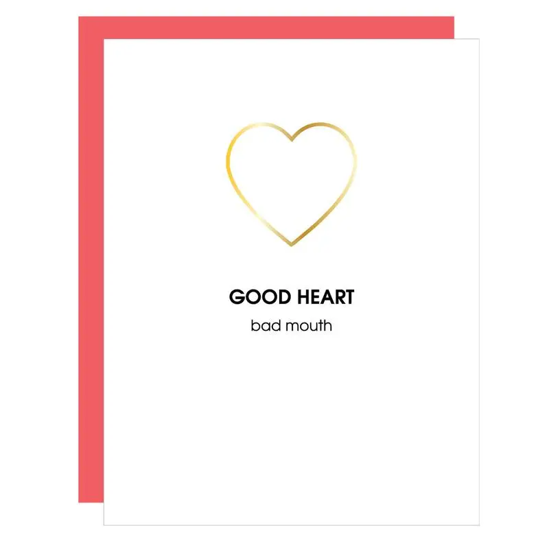 Witty Paperclip Greeting Card: 'Good Heart, Bad Mouth' 1