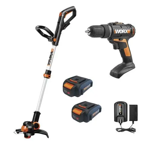 Worx 20V Cordless Trimmer & Drill Combo Kit (Wg907) 1