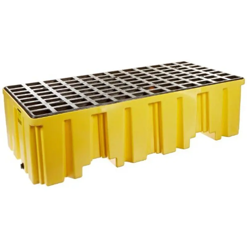 Yellow Two-Drum Pallet With Integrated Drain Port 1