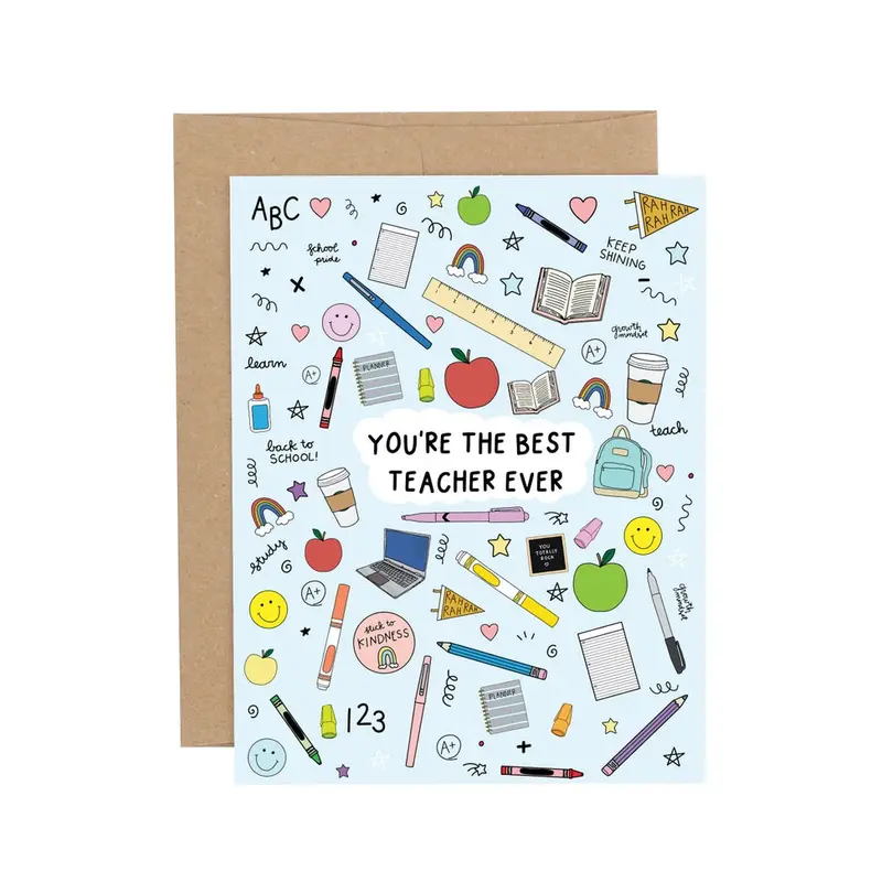 You’Re The Best Teacher Ever Greeting Card – Hand-Designed Thank-You Card For Educators 1