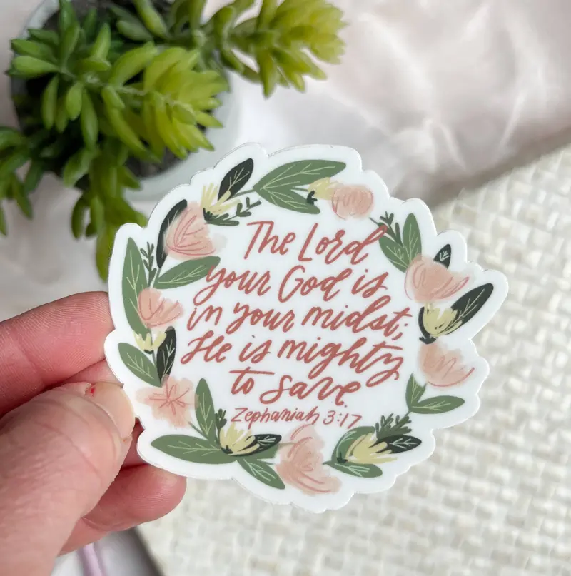 Zephaniah 3:17 Faith-Based Inspirational Sticker 1
