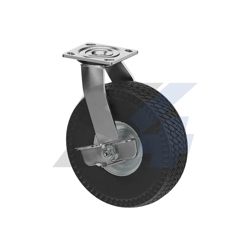 Zinc 10" X 4" Swivel Caster With Cam Brake – Top-Plate Mount (Model C000.47A) 1