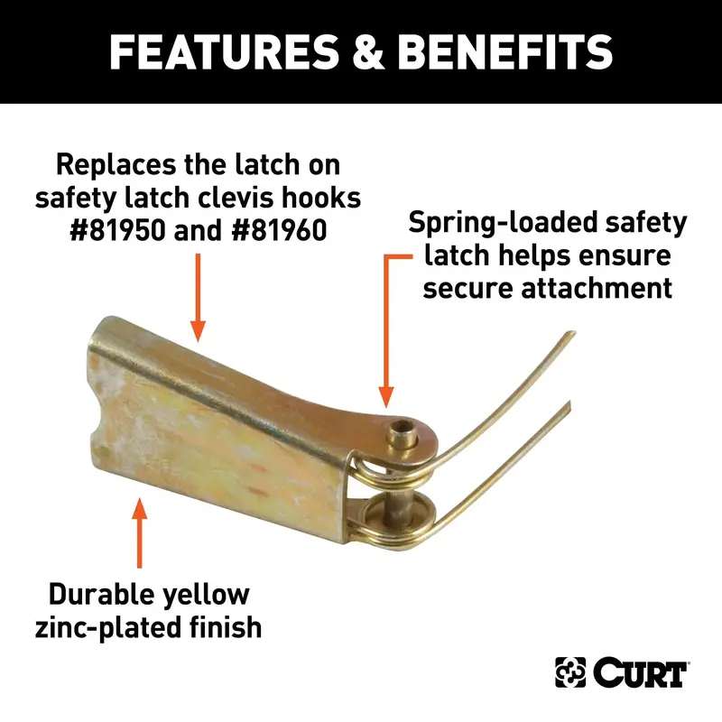 Curt 81999 Replacement Safety Latch For Clevis Hook #81950 1