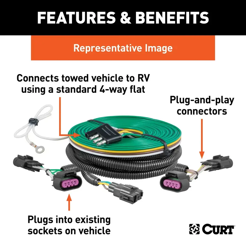 Curt Custom Rv Wiring Harness For Ford Expedition Towed Vehicles 1