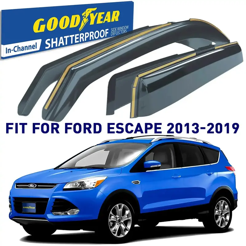 Goodyear Gy003434Lp In-Channel Window Deflectors – Shatterproof Rain And Wind Guards (4-Piece Set) 1