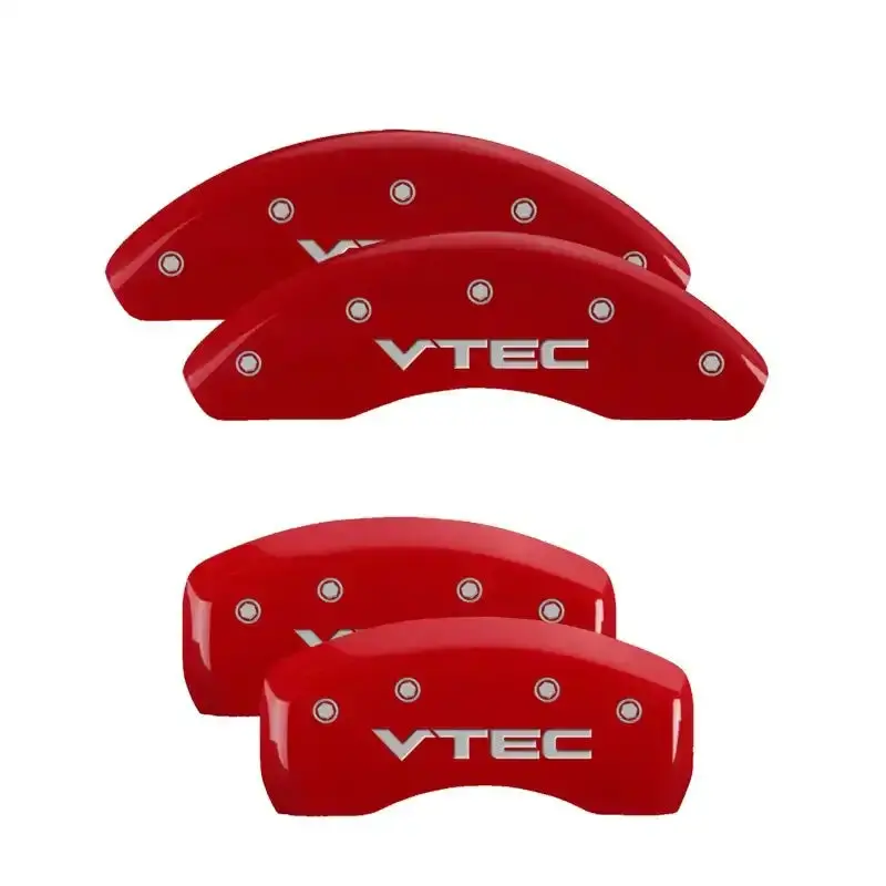 Mgp 4-Piece Engraved Caliper Cover Set – Honda-Specific Front & Rear Covers In Red-And-Silver Finish 1