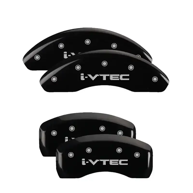 Mgp Engraved 4-Piston Caliper Covers – Front & Rear For Acura (Black Finish With Silver Accent) 1