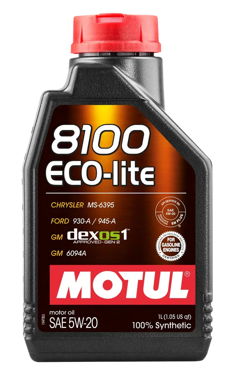 Motul Eco-Lite 5W-20 Synthetic Engine Oil – Full-Synthetic, 1L Bottle (109102 8100) 1