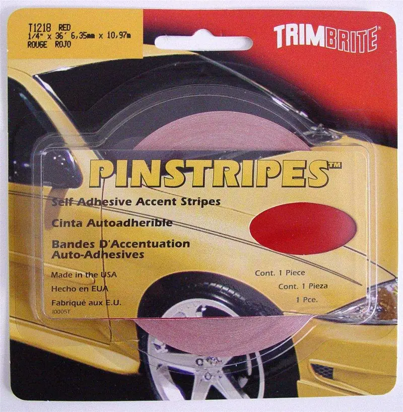Red Vinyl Trim Stripe Tape – ¼-Inch Width, Adhesive-Backed Automotive Accent Decal 1