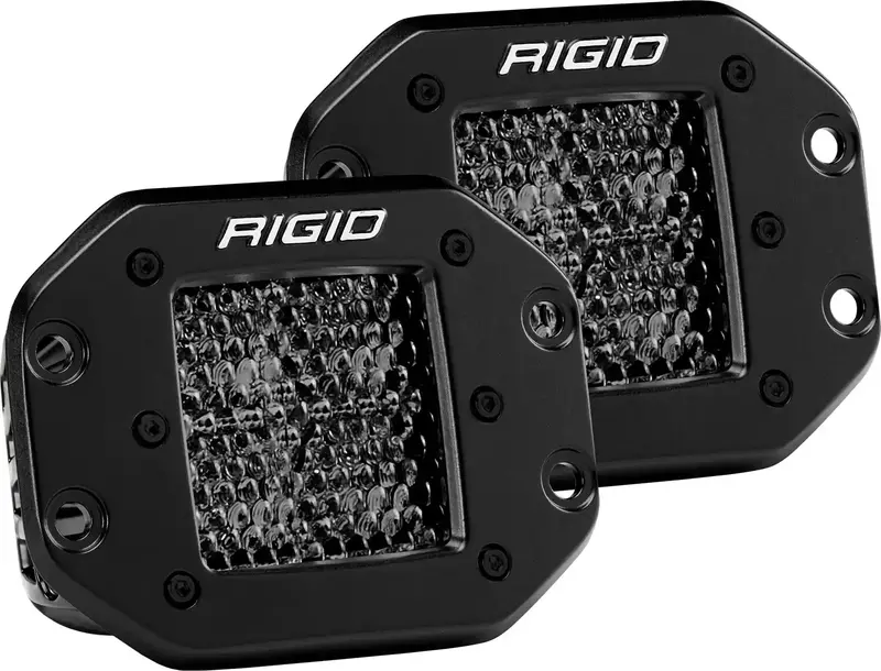 Rigid Industries D-Series Pro Spot Light Pair – Midnight Black, Diffused Beam, Flush-Mount Ready 1