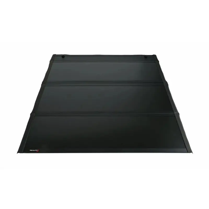 Trailfx Tfx1704 Tri-Fold Hard Truck Bed Cover — Non-Locking Black Aluminum With Carpeted Underside 1